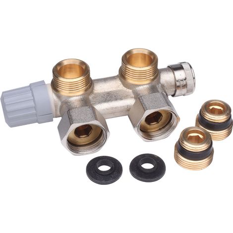 Corps équerre VHS pour sèche-serviette en Femelle 1/2" (15/21) - Raccordement Mâle 3/4" (20/27) - Danfoss (1/3)