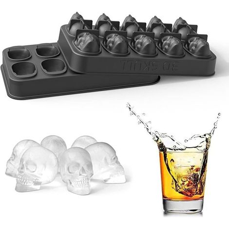 Moule à glaçons - XVX - Crâne 3D - Silicone - Facile à démouler - Réutilisable (1/3)