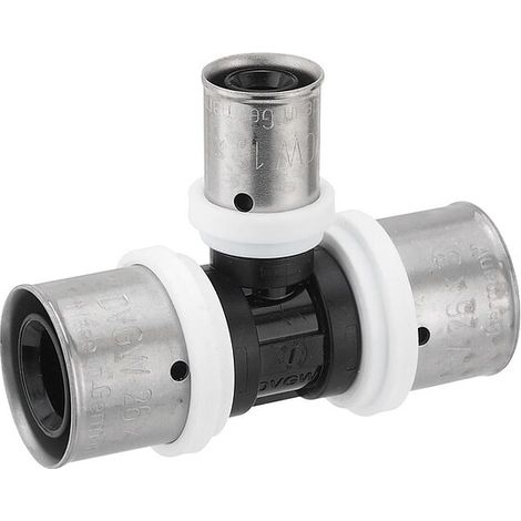 Pressfitting-T-Stück PPSU - Mittelabgang reduziert - 26 x 3,0 - 16 x 2,0 - 26 x 3,0 mm für MV-Rohr