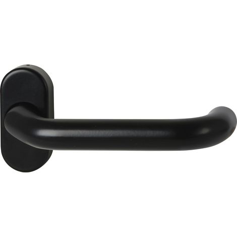 FSB Rahmentürdrücker 97 0625 Hochhaltefeder ovale Rosette Aluminium tiefschwarz