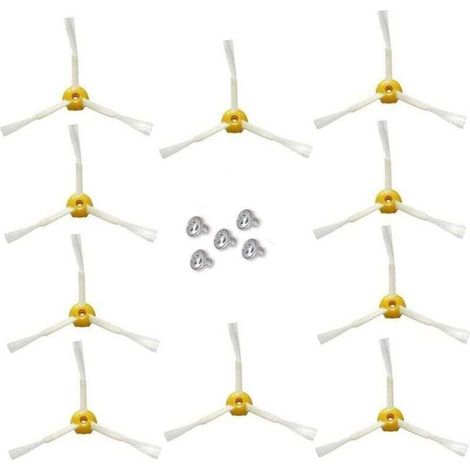 Brosse latérale pour irobot Roomba Série 500 600 700 (Rouge, 10 pcs Brosse latérale à 3 bras) (1/4)