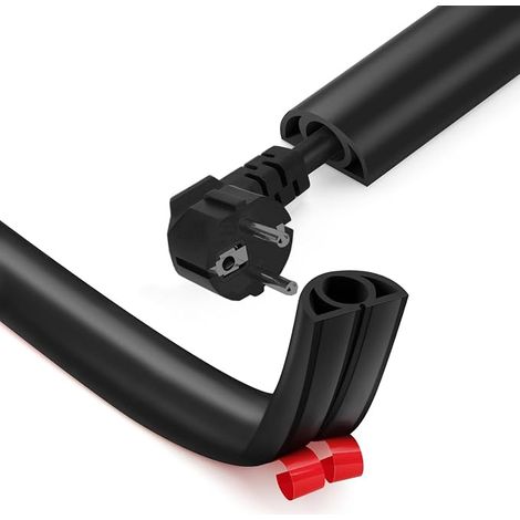 Flexible Self Adhesive Cable Ducting 3M x 25mm x 13mm Flexible Cable Ducting for Home Office School Warehouse Black