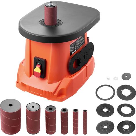 VEVOR Levigatrice a Mandrino Oscillante, Smerigliatrice da Banco da 2000 giri/min con Corsa da 16 mm, 6 Manicotti 12,7-76,2 mm e Tavolo in Ghisa da 397 x 295 mm per Lavorazione del Legno (1/5)