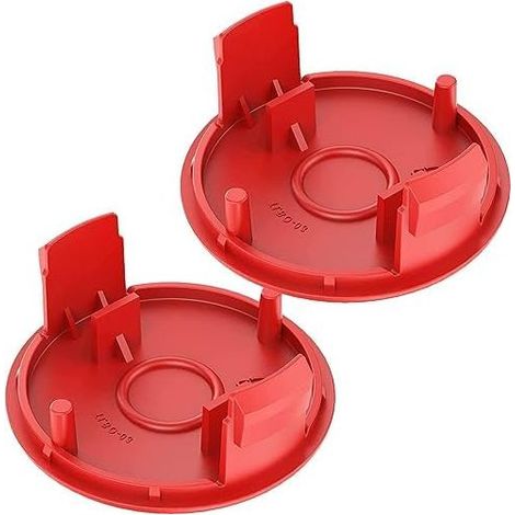 Set mit 2 kabelgebundenen Trimmerspulenabdeckungen für Bosch AFS 23-37 Elektro-Freischneider – Ersatzteil Rot (1/5)