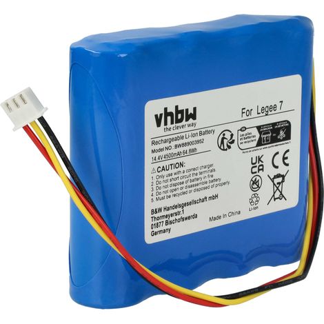 vhbw Battery Replacement for Hobot LG700P1001 for Home Cleaner (4000 mAh, 14.4 V, Li-Ion, without Housing)