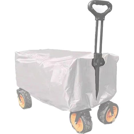 Housse de protection pour chariot de transport pliable Oxford 210D - Imperméable - Anti-UV - Anti-poussière - Pour chariot de jardin - Argenté (1/5)