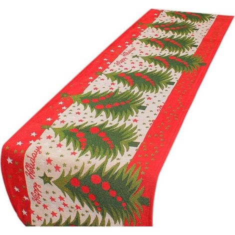 1 Chemin de Table de Noël Résistant à l'usure et à la saleté, Décoration de Drapeau de Table de Noël pour Noël, Moderne, Minimaliste, Couleurs Vives, Résistant (1/5)