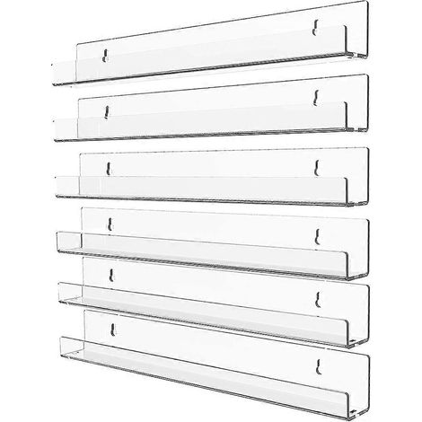 Étagère flottante transparente en acrylique (6 pièces), rangement pour disques vinyle (1/5)