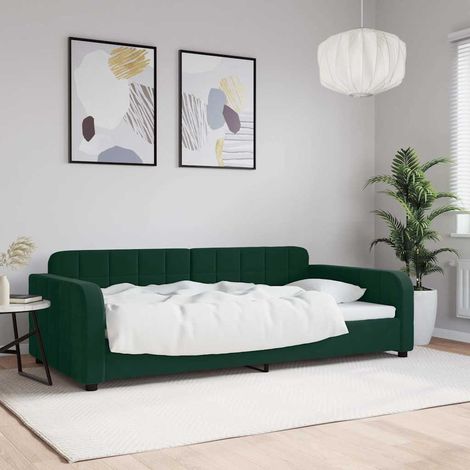 Tagesbett Dunkelgrün 100x200 cm Samt