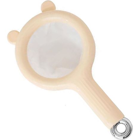 Robustes, feinmaschiges Lebensmittelsieb, vielseitiger und leicht zu reinigender Filter, feiner Schaumlöffel für die Küche, Beige (1/5)