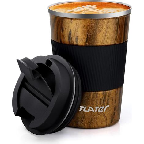 Tlater Kaffeebecher to go 380ml Thermobecher Isolierbecher Vakuum Doppelwandig (1/5)
