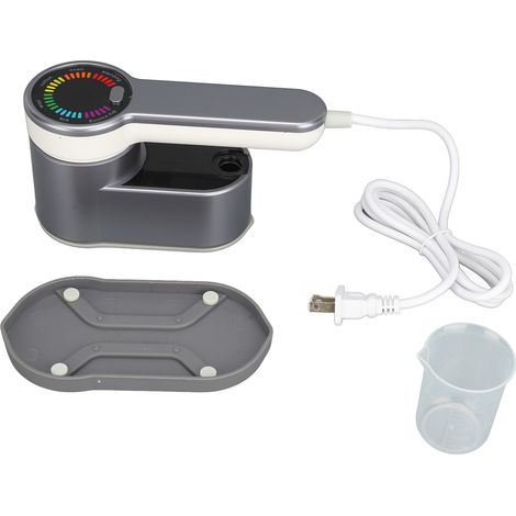 Fer à repasser vapeur portable pour vêtements secs et humides, poignée pliable et rotative, 6 modes, grand écran LCD. (1/5)