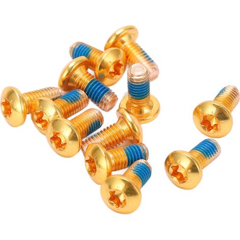 12 pièces Vis M5x11,5mm pour Disque de Frein Vélo, Boulons Alliage pour VTT, Doré, Lot de 12 (1/5)