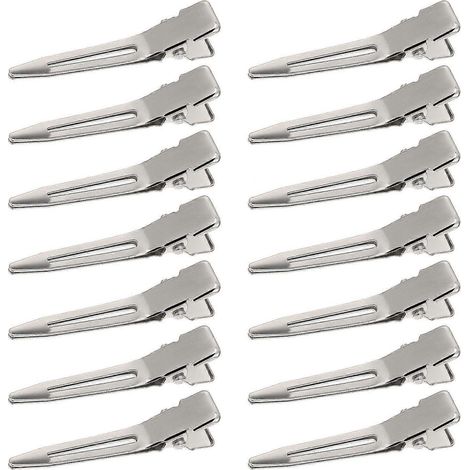 Pinces à cheveux à une seule branche de 4,4 cm (1,75 pouce), pinces argentées, pinces crocodile en métal pour extensions de cheveux (paquet de 50) (1/5)