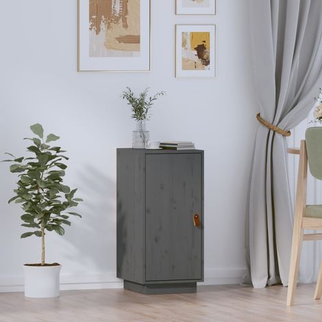 Buffet,Placard de cuisine,Meuble de rangement Gris 34x40x75 cm Bois massif de pin -TZ17303 (1/5)