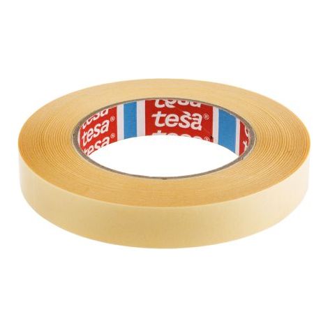 Tesa – Ruban adhésif double face 19mm – Force d'adhérence 15 N/cm – Pour surfaces lisses et bois – Longueur 50m – Couleur blanche