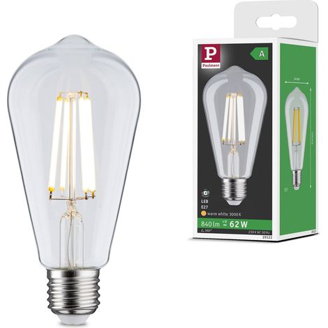 29122 Eco-Line Filament 230V LED cylindrique ST64 E27 840lm 4W 3000K Clair ampoule (1/5)