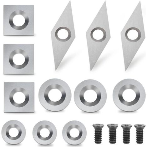 Plaquettes de Coupe en Carbure 12 pièces Outils Tournage Bois Inserts en Carbure Gouges Tournage Bois,de (1/4)