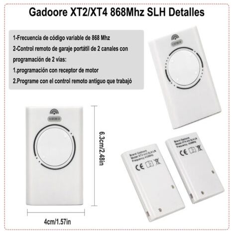 Télécommande à code tournant 868 MHz XT2 XT4 SLH LR pour ouvre-portes de garage, compatible avec les modèles XT2 787005, XT2 868 SLH LR, 787009/7870091, TML2 868 SL et HTML4 868 SLHDL2 868 SLH (1/3)