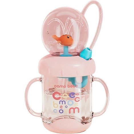Trinkbecher in Walform mit Henkel, 220 ml, auslaufsichere Wasserflasche mit Strohhalm, lustiges Wal-Design (1/5)
