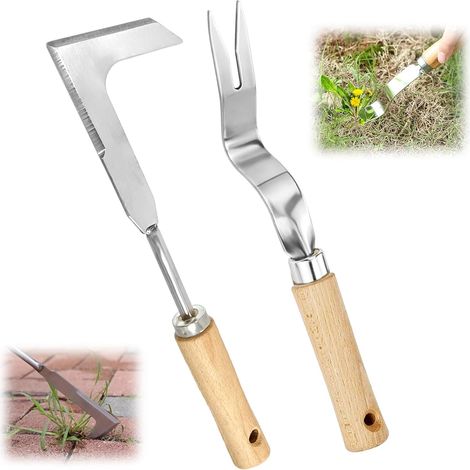 2 Pcs Hand Weeding Tool Manual Weeding Tool Manual Tools for Pulling Root Puller Dandelion Gardening Tools for Digging Weeding Loosening (1/5)