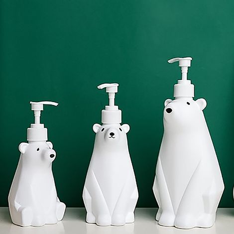 Niedliches Bären-Seifenspender-Set, großes Fassungsvermögen 900 ml, Pumpe für Bad/Küche, L (11 x 26 cm) (1/5)