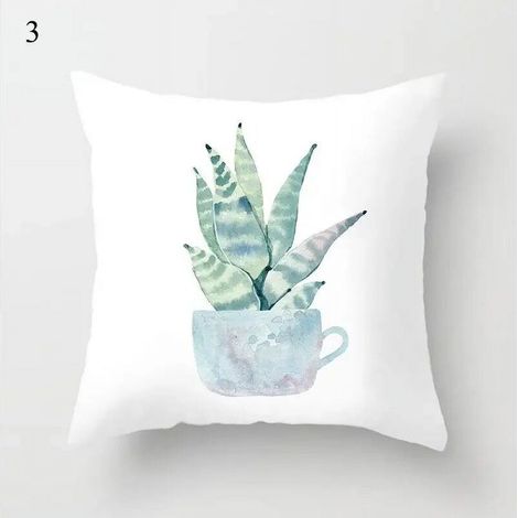 Taie D'oreiller Coton Linen Motif Daisy - Usage Intérieur Extérieur - Pour Canapé Chaise Lit Voiture - 40x40 cm (1/5)