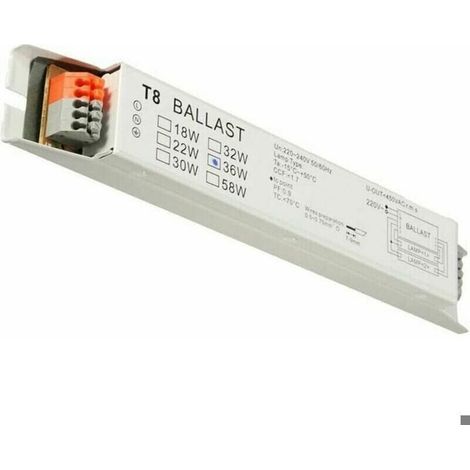 Ballast électronique T8 2x36W - Économie d'énergie - Protection oculaire - Silencieux