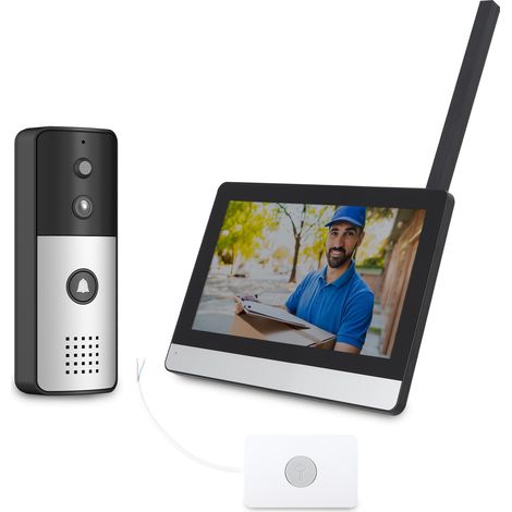 Portier Visiophone connecté sans fil Wi-Fi iPE410 avec écran tactile 7 pouces (18 cm) et caméra HD grand angle