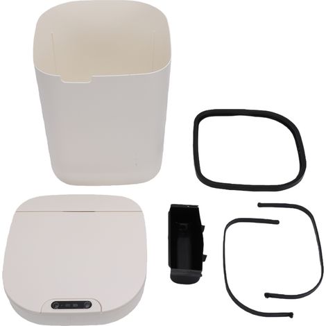 Poubelle de 16 L avec couvercle à ouverture et fermeture automatique, capteur intelligent, sans contact, pour cuisine, salle de bain, anti-odeur, poubelle robuste en ABS pour intérieur, maison, bureau (1/5)