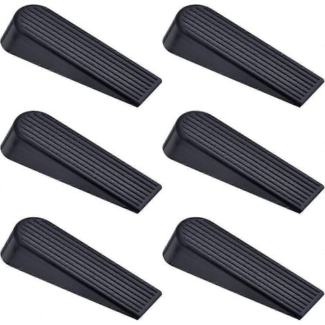 Lot de 6 cales de porte noires en caoutchouc pour la maison et le bureau (1/5)