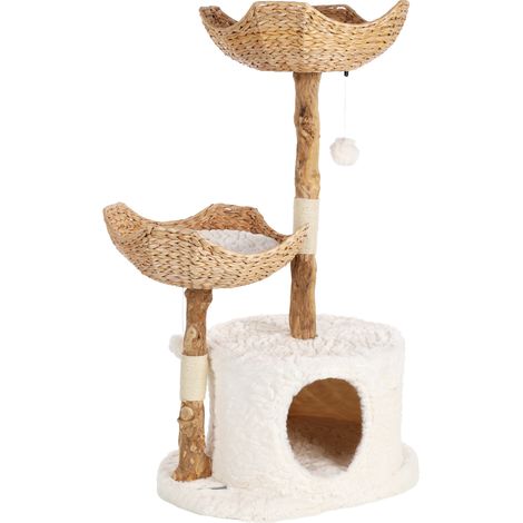 Arbre a chat moderne avec corde et panier (1/4)