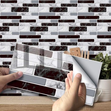 Autocollant Carrelage Mural - Auto-adhésif Réutilisable pour Cuisine Salle De Bain Salon - 54 Pièces (1/5)