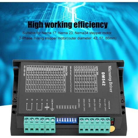 Pilote de micropas pour moteur pas à pas 2 phases, subdivision élevée, contrôle de courant PWM DM542