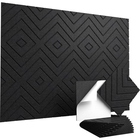 Panneaux Acoustiques Autocollants Lot de 10 30×30×1 cm – Panneaux Insonorisants pour Mur (1/5)