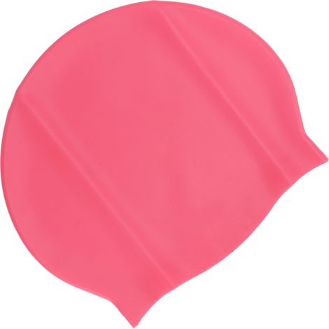 Bonnet de bain en silicone haute élasticité pour adultes, unisexe, grand bonnet épais, imperméable pour cheveux longs, rose (1/5)