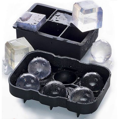 Lot de 2 bacs à glaçons en silicone avec couvercles et grands moules à glaçons carrés pour cocktails et bourbon, réutilisables et sans BPA