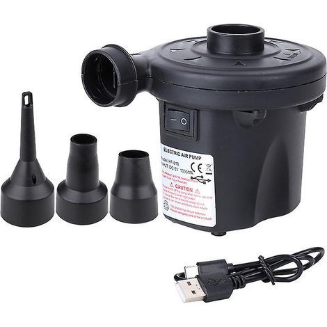 Bomba de aire eléctrica USB, bomba para piscina con boquillas para camping al aire libre, hogar y coche. (1/4)