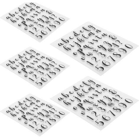 39 tampons transparents à motifs de personnages pour le journaling DIY, tampons en caoutchouc, lettres minuscules T1768 (1/5)