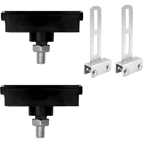 Ensemble de 2 aimants carrés compatibles avec ouvre - porte automatique coulissante, contient un support de montage, outil de construction en fibre de verre en nylon noir, résistant à l'eau et à la ro (1/5)