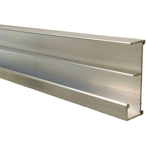 Rail aluminium à clipper sur tablette de 19mm pour dossiers suspendus, brut, lg 1950mm HOMEWELL