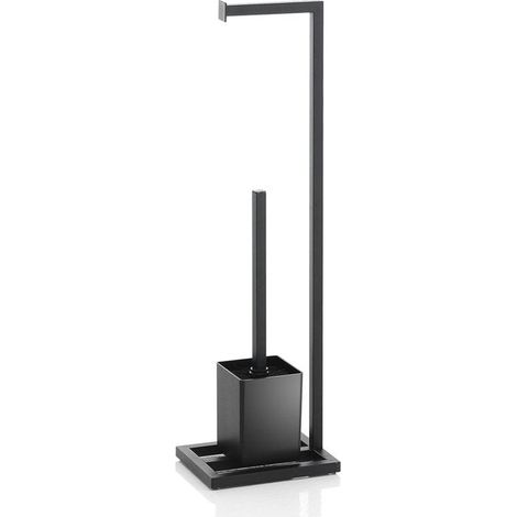 Porte-brosse et papier toilette WC KOI noir