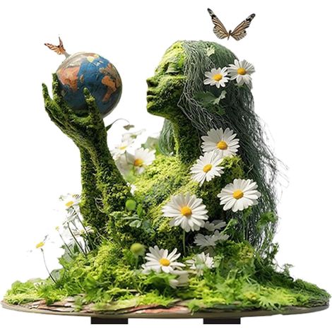 Gartenpfahl Dekoration Baummann Fee Erdgöttin Statue Outdoor