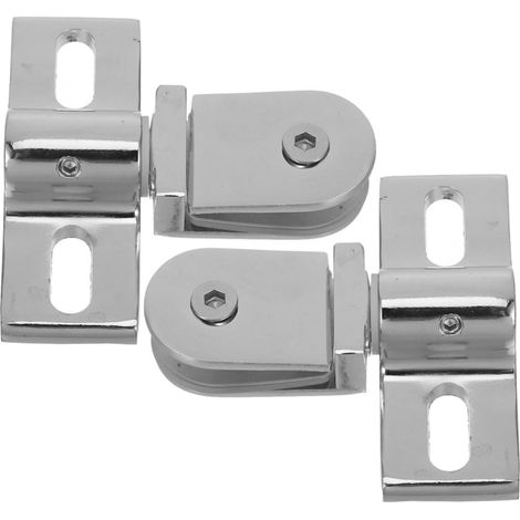 Charnières Pivotantes Bidirectionnelles Ensemble de 1 Kit Sécurisé pour Porte Alliage de Zinc Argenté pour Porte en Verre, Usage Salle de Bain à Domicile (1/5)