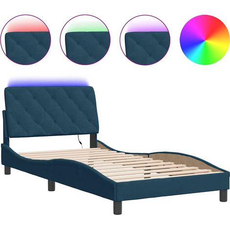 Maison Exclusive - Giroletto con LED senza Materasso Blu 100x200 cm in Velluto
