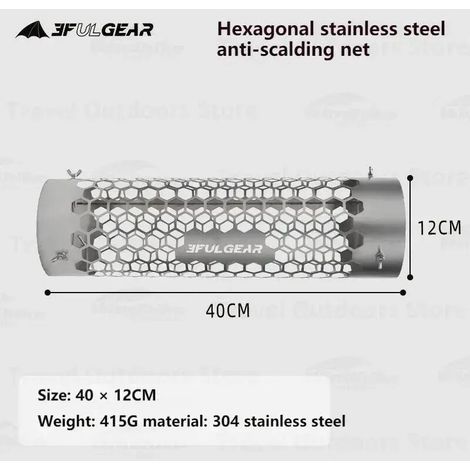 Accessoires pour poêles à bois 3F UL GEAR : sac de rangement en filet isolant, anneau de fixation pour clôture de cheminée, coude de tube, équipement pour four de camping et réchauds de cuisine portab