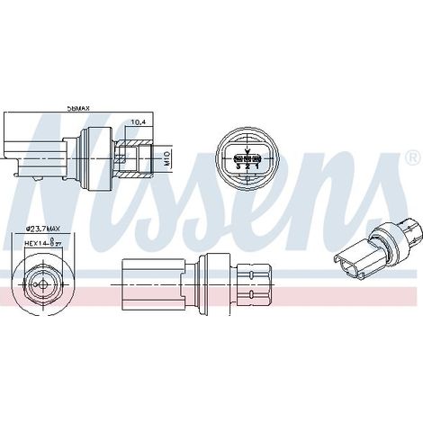 Pressostat, climatisation NISSENS 301136 CITROËN 1612157080