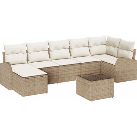 Maison Exclusive - Set di divani 8 pz Beige polyrattan (1/5)