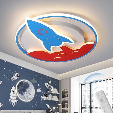 Round cartoon LED ceiling light, adjustable for children's room, remote control (1/3)