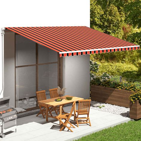 Toile de Remplacement pour Store Banne Polyester Orange et Marron 480 x 345 cm - PANGIVO (1/5)